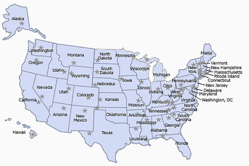 Map of the U.S.